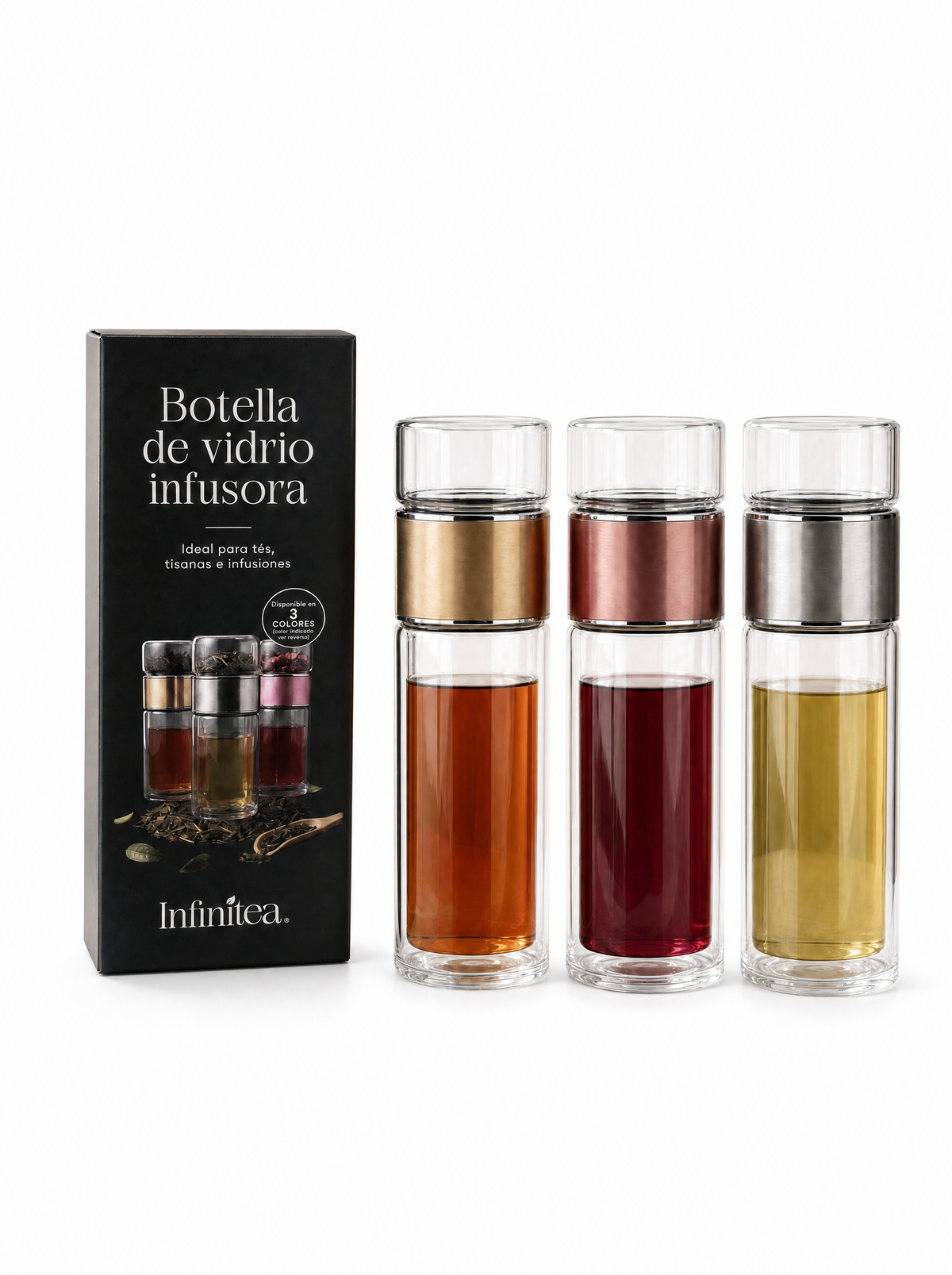 Botella de vidrio infusora termo de té Infinitea — vista 2