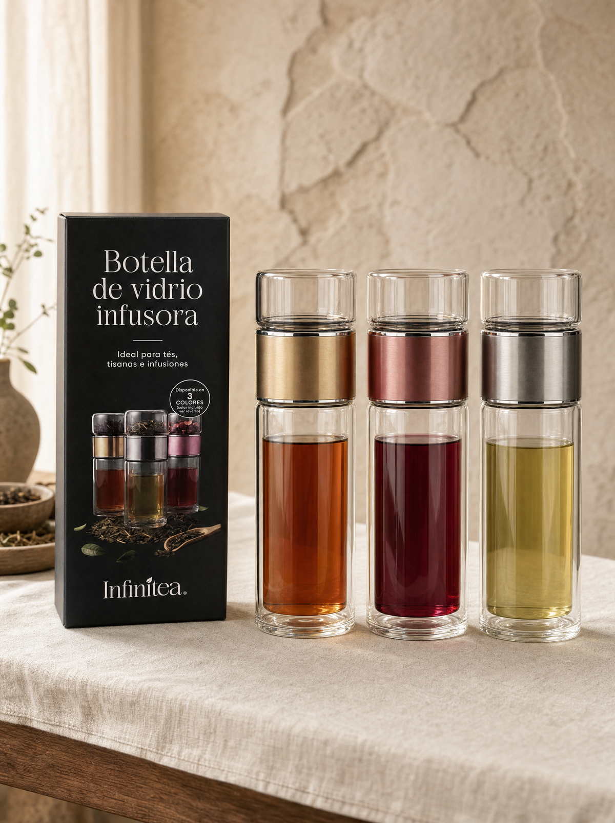 Botella de vidrio infusora termo de té Infinitea — vista 5