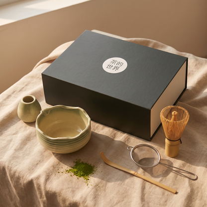 Kit Matcha Infinitea — caja de regalo con chawan, chasen, chashaku y colador