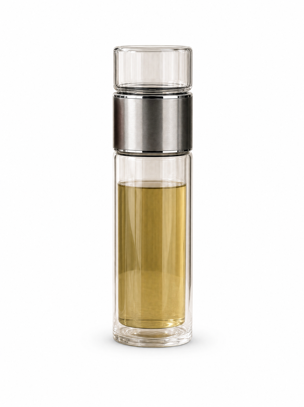 Botella de vidrio infusora Infinitea color plata