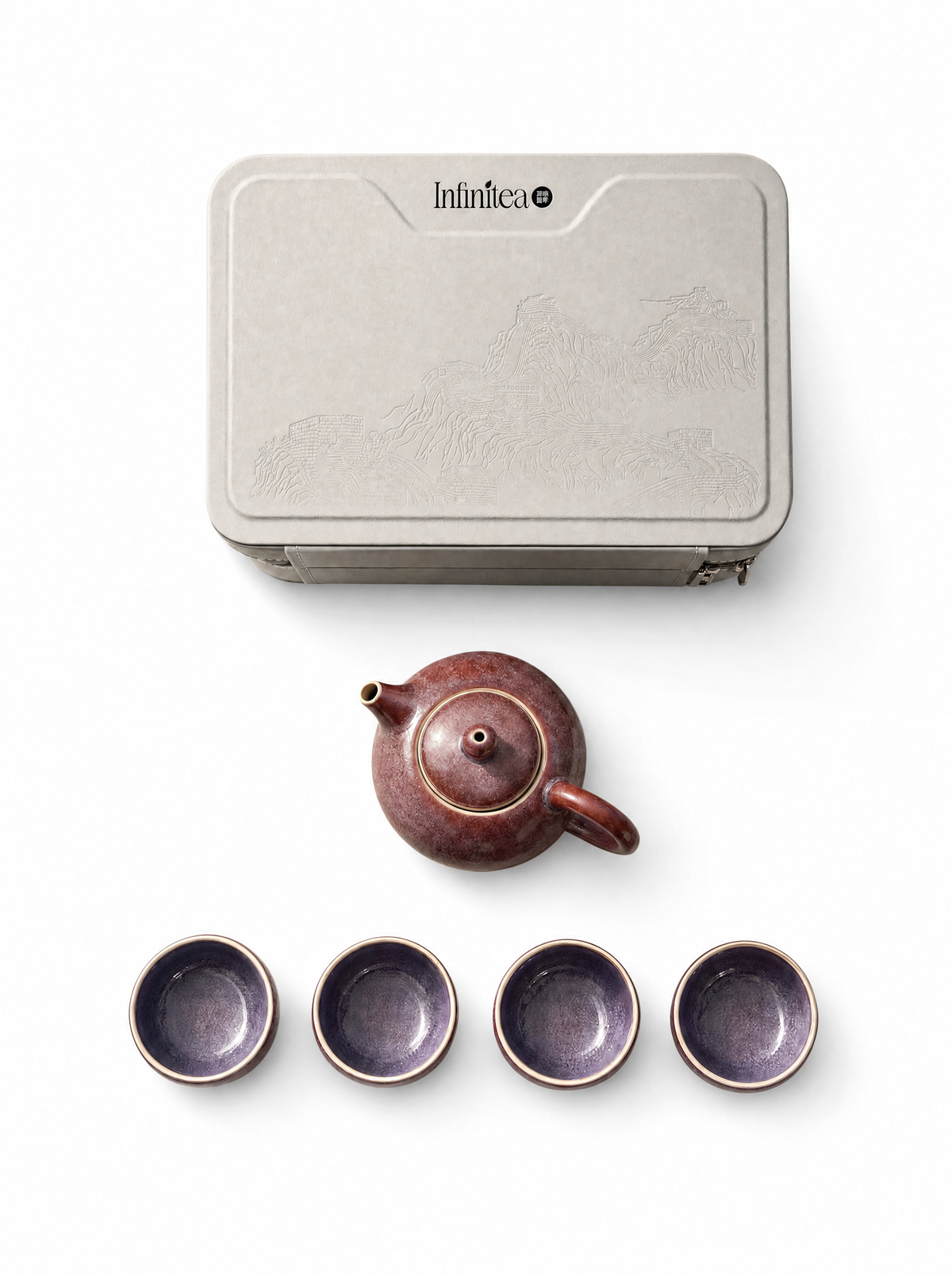 Set de té Junyao morado de viaje Infinitea — vista 5