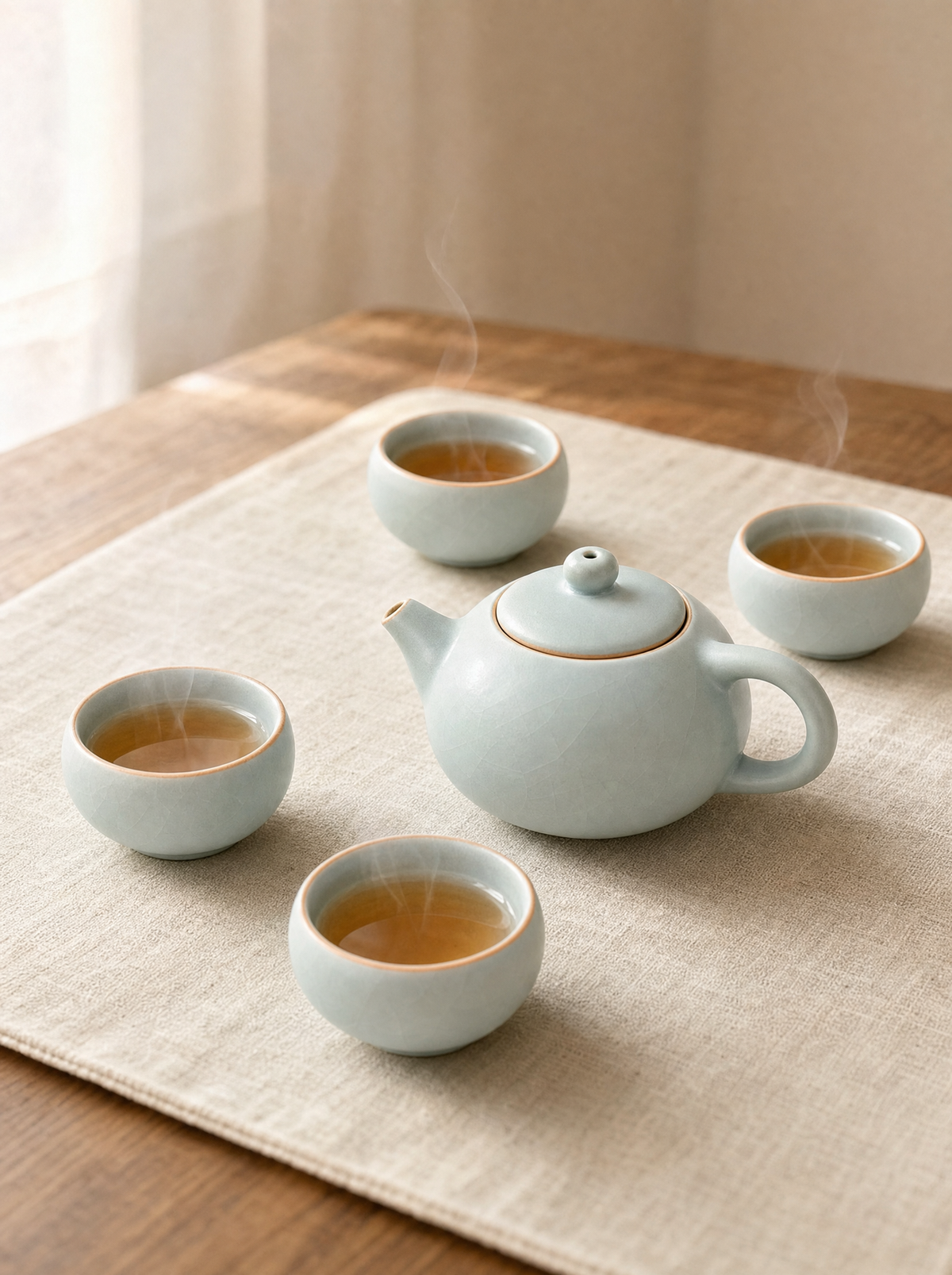 Set de té Ruyao verde celadón de viaje Infinitea — vista 3