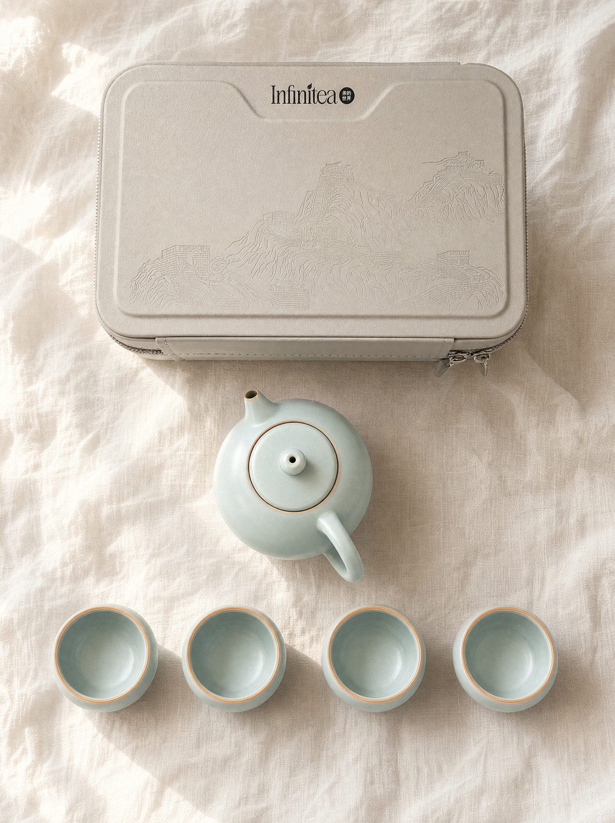 Set de té Ruyao verde celadón de viaje Infinitea — vista 4