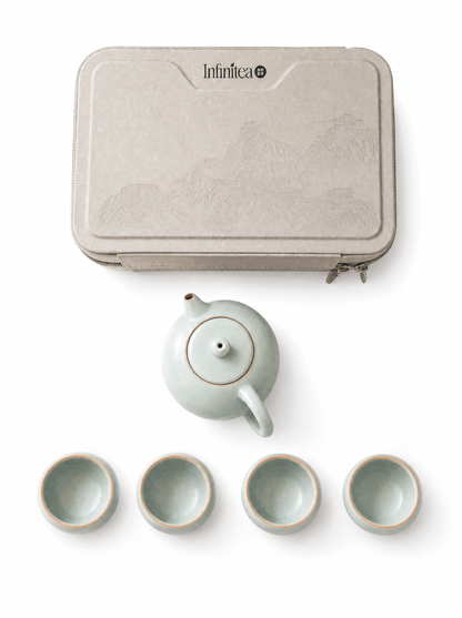Set de té Ruyao verde celadón de viaje Infinitea — vista 5