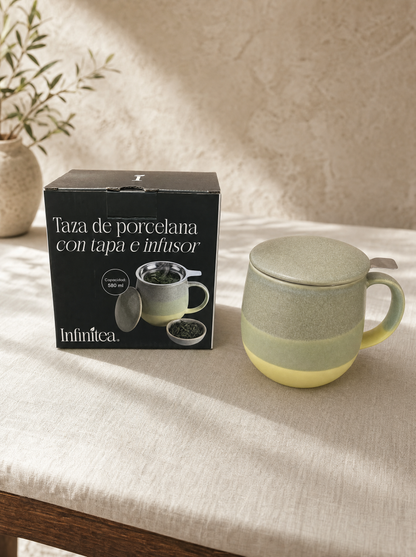 Taza de porcelana con tapa e infusor 580 ml Infinitea — vista 4